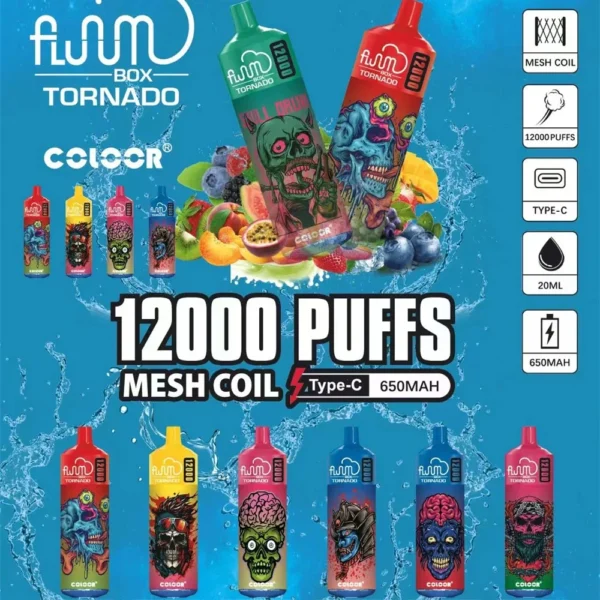 FLUUM BOX 12000 šlukov 0% 2% 3% 5% Nikotínové dobíjacie jednorazové stojany na perá na e-cigarety Veľkoobchod s e-cigaretami - BackVape - 1