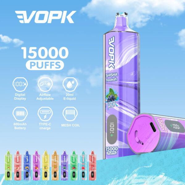 Narghilè VOPK shisha 15000 PUFFS 0% 2% 3% 5% Vape monouso alla nicotina all'ingrosso - BackVape - 1