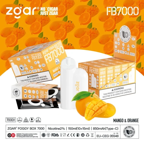 ZGAR FOGGY BOX 7000 Puffs 2% Nikotiini Ladattava Kertakäyttöinen Vape Tukkumyynti - BackVape - 20