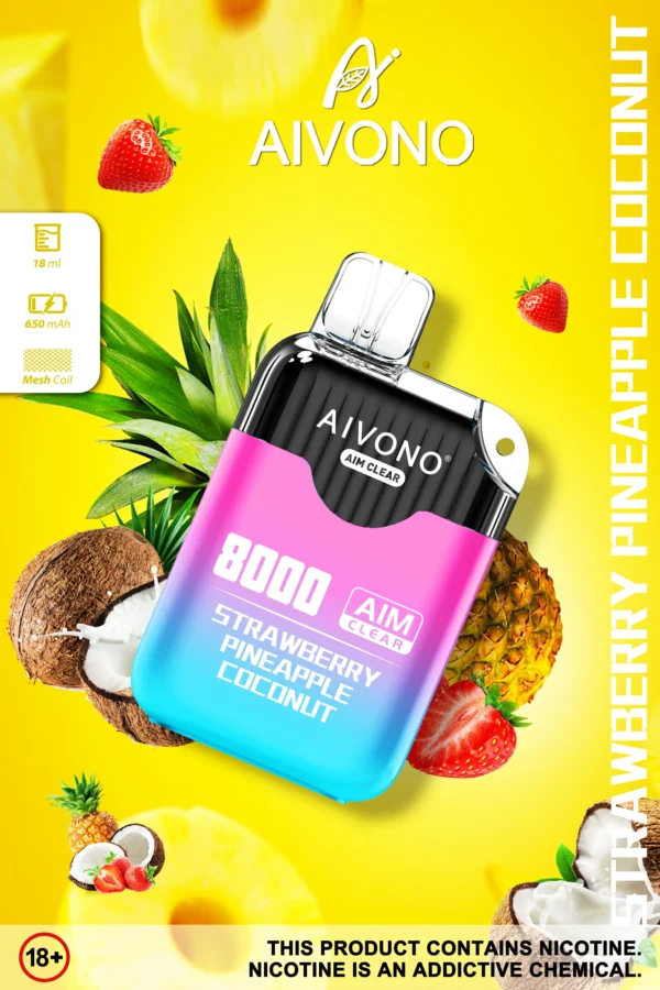 AIVONO AIM CLEAR 8000 Puffs 0% 2% 5% Low Nicotine Rechargeable Disposable Vapes Pen Bulk Buy Wholesale - BackVape - 2