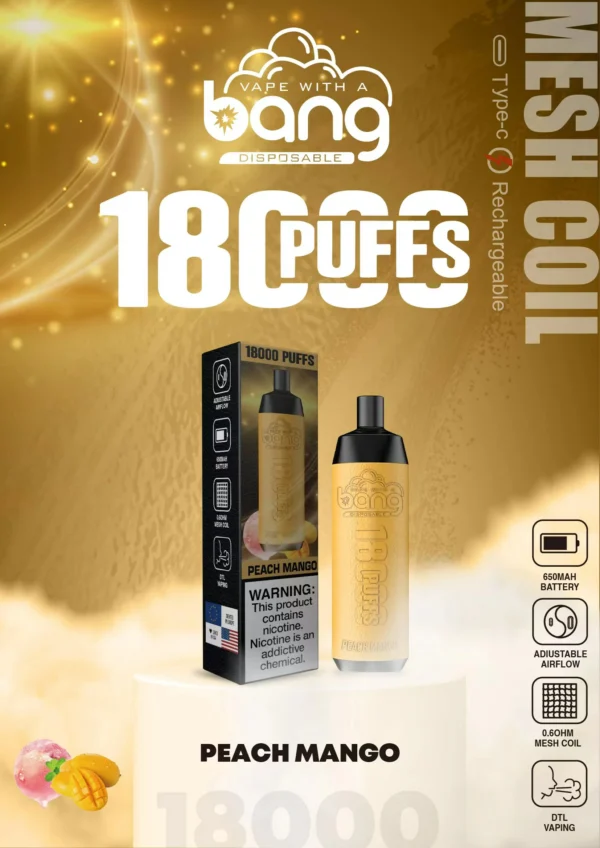 Bang Crown Bar 18000 Puffs 0% 2% 3% 5% Low Nicotine Rechargeable Disposable Vapes Pen Bulk Buy Wholesale - BackVape - 6