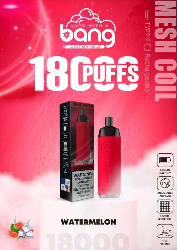 Bang Crown Bar 18000 Puffs 0% 2% 3% 5% Low Nicotine Rechargeable Disposable Vapes Pen Bulk Buy Wholesale - BackVape - 5