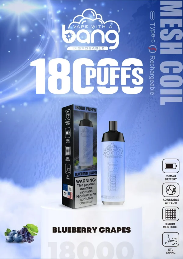 Bang Crown Bar 18000 Puffs 0% 2% 3% 5% Low Nicotine Rechargeable Disposable Vapes Pen Bulk Buy Wholesale - BackVape - 16