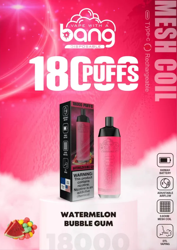 Bang Crown Bar 18000 Puffs 0% 2% 3% 5% Low Nicotine Rechargeable Disposable Vapes Pen Bulk Buy Wholesale - BackVape - 14