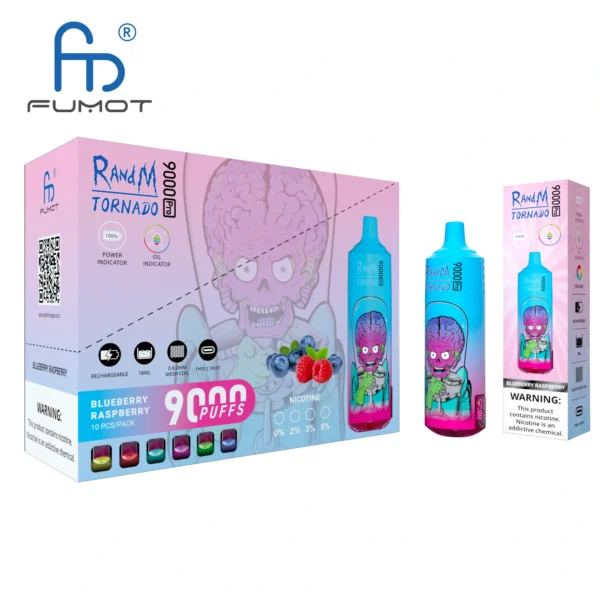 RandM Tornado 9000 PRO Puffs 0% 2% 3% 5% с низким содержанием никотина Купить перезаряжаемую одноразовую вейп оптом - BackVape - 9