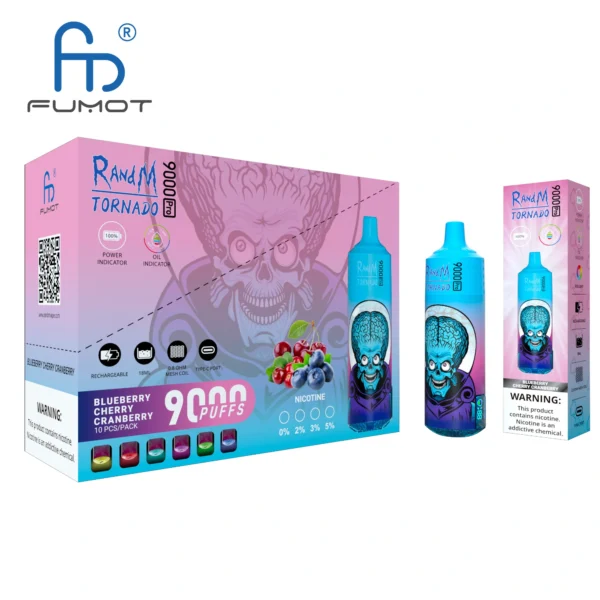RandM Tornado 9000 PRO Puffs 0% 2% 3% 5% с низким содержанием никотина. Купить перезаряжаемую одноразовую вейп-пароварку оптом - BackVape - 7