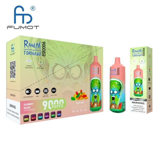 RandM Tornado 9000 PRO Puffs 0% 2% 3% 5% с низким содержанием никотина Купить перезаряжаемую одноразовую вейп оптом - BackVape - 2