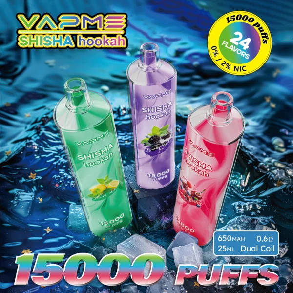 Vapme Shisha Szisza 15000 Zaciągnięć 0% 2% Nikotyna Akumulatory Jednorazowe Vapes Luzem kup hurtowo - BackVape - 1