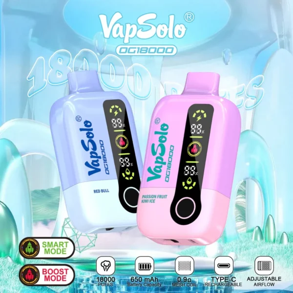 Vapsolo DG 18000 Puffs 2% 5% Перезаряжаемая одноразовая ручка для электронных сигарет с низким содержанием никотина, оптовая покупка оптом - BackVape - 1