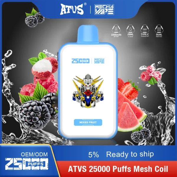 ATVS 25000 Puffs Dual Mesh 5% Penna per vaporizzatori usa e getta ricaricabile a basso contenuto di nicotina Acquista all'ingrosso - BackVape - 10