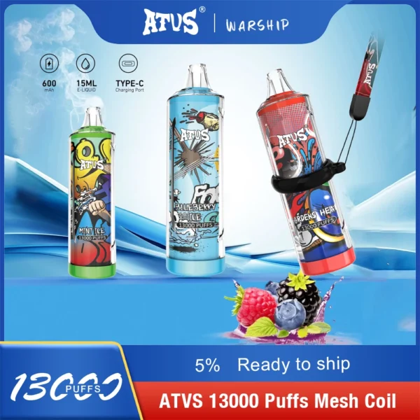 Atvs 13000 Puffs 5% Low Nicotine Rechargeable Disposable Vapes Pen Bulk Buy Wholesale - BackVape - 1