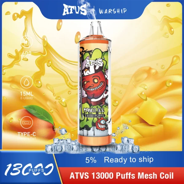 Atvs 13000 Puffs 5% Low Nicotine Rechargeable Disposable Vapes Pen Bulk Buy Wholesale - BackVape - 8