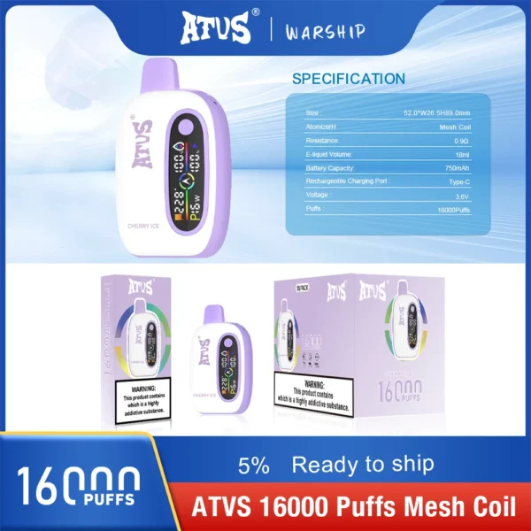 Atvs 16000 Puffs 2% 5% Stylo à vape jetable rechargeable à faible teneur en nicotine Acheter en gros - BackVape - 11
