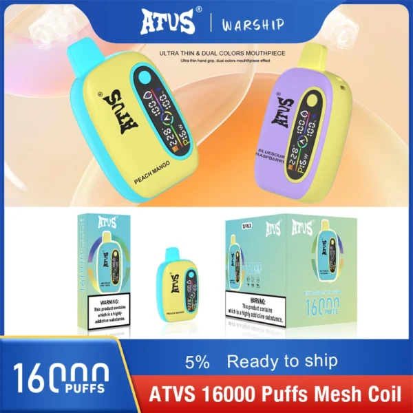 Atvs 16000 Puffs 2% 5% Stylo à vape jetable rechargeable à faible teneur en nicotine Acheter en gros - BackVape - 9