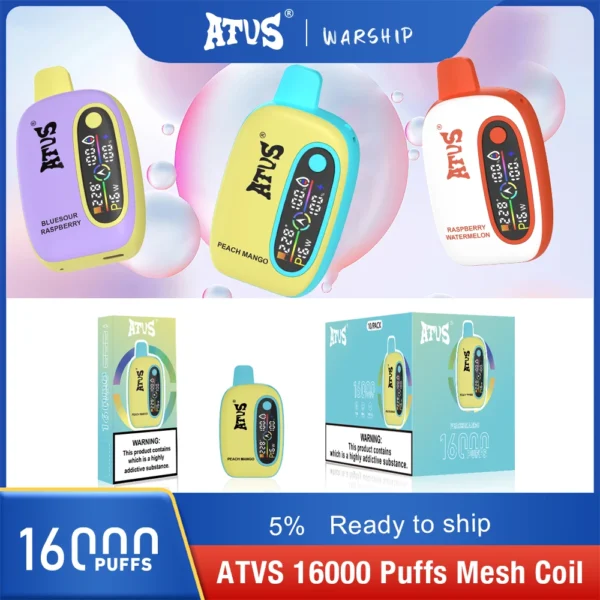 Atvs 16000 Puffs 2% 5% Stylo à vape jetable rechargeable à faible teneur en nicotine Acheter en gros - BackVape - 5