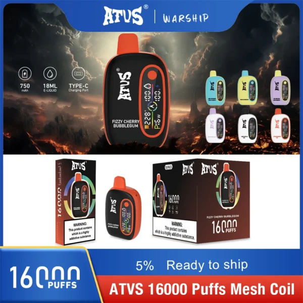 Atvs 16000 Puffs 2% 5% Stylo à vape jetable rechargeable à faible teneur en nicotine Acheter en gros - BackVape - 2