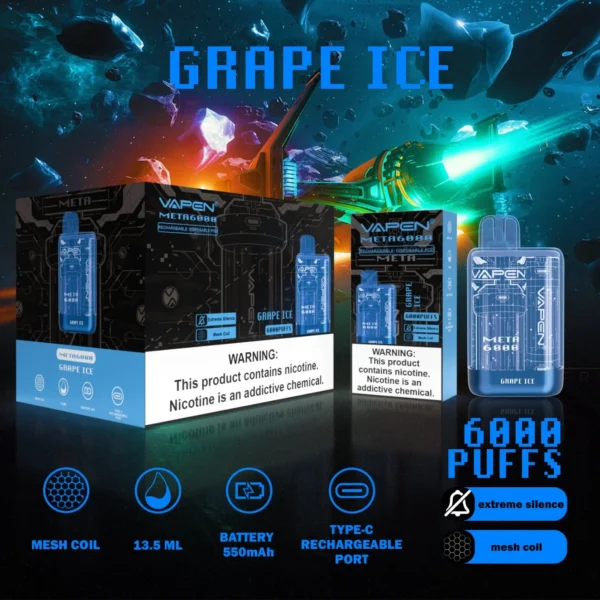 VAPEN Meta 6000 Puffs 2% 5% Low Nicotina Rechargeable Vapes Pen vrac Cumpărați cu ridicata - BackVape - 5