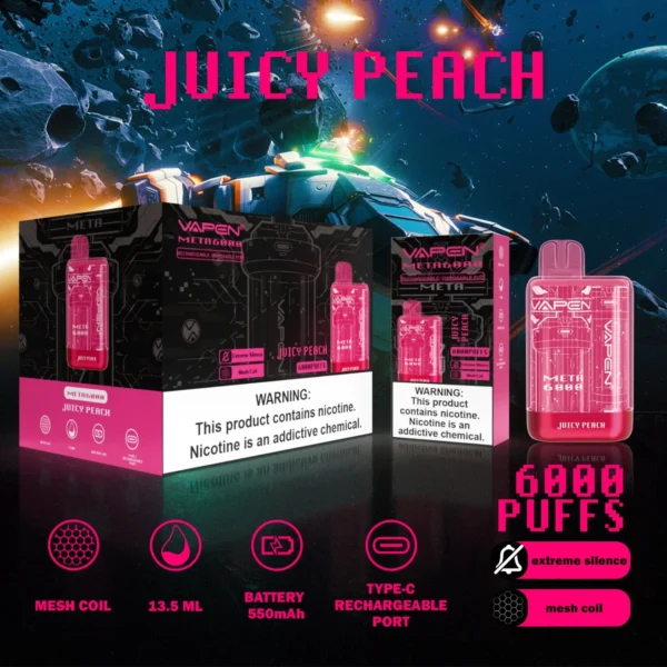 VAPEN Meta 6000 Puffs 2% 5% Low Nicotina Rechargeable Vapes Pen vrac Cumpărați cu ridicata - BackVape - 6