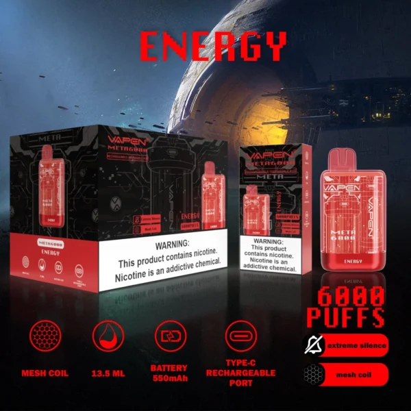 VAPEN Meta 6000 Puffs 2% 5% Low Nicotina Rechargeable Vapes Pen vrac Cumpărați cu ridicata - BackVape - 8