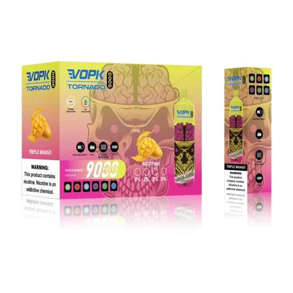 VOPK Tornado 9000 Puffs 0% 2% 3% 5% Caneta Vapes descartáveis ​​recarregáveis ​​com baixa nicotina em massa Compre no atacado - BackVape - 11
