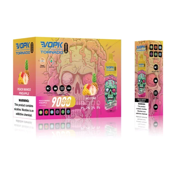 VOPK Tornado 9000 Puffs 0% 2% 3% 5% Caneta Vapes descartáveis ​​recarregáveis ​​com baixa nicotina em massa Compre no atacado - BackVape - 9