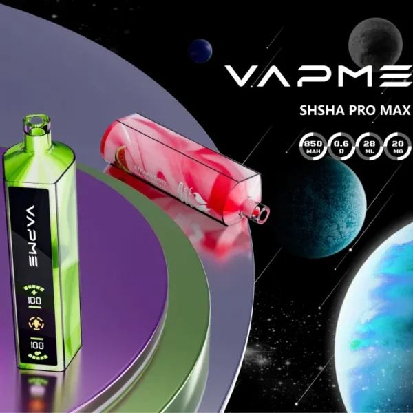 Vapme Shisha Pro Max 20000 Puffs 2% Affichage LED à faible teneur en nicotine Stylo vape jetable rechargeable en vrac Acheter en gros - BackVape - 1