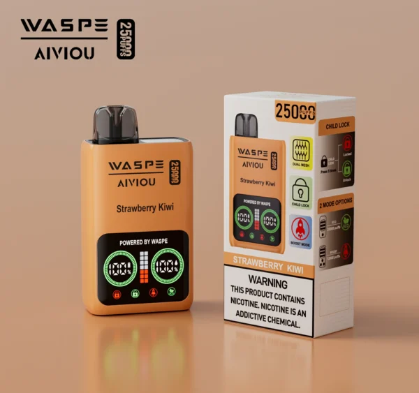 WASPE 25000 PUFFS Dual Mesh Box 0% 2% 5% Low Nicotine LED Display Rechargeable Disposable Vapes Pen Bulk Buy Wholesale - BackVape - 8