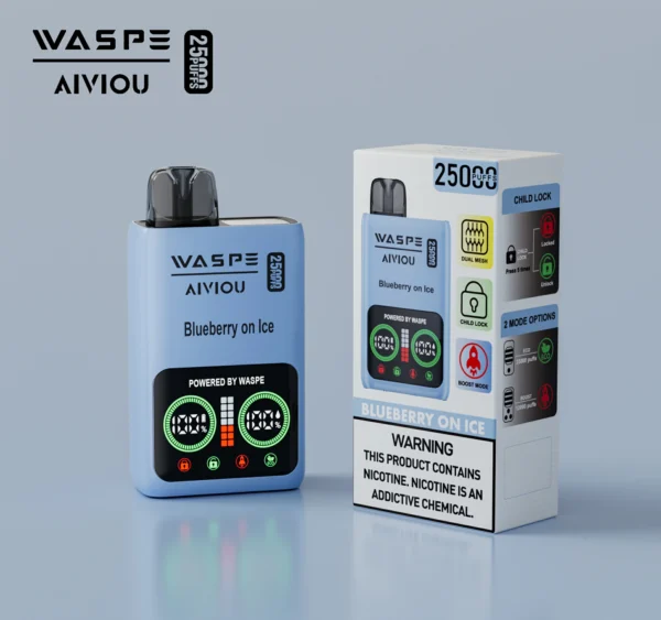 WASPE 25000 PUFFS Dual Mesh Box 0% 2% 5% Low Nicotine LED Display Rechargeable Disposable Vapes Pen Bulk Buy Wholesale - BackVape - 7
