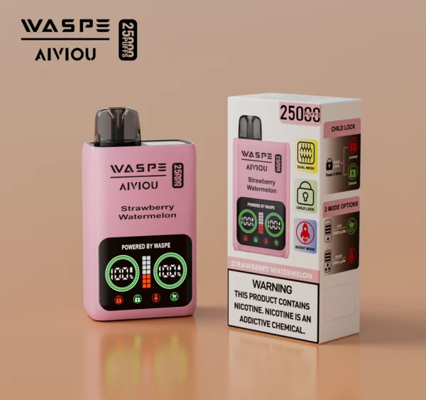 WASPE 25000 PUFFS Dual Mesh Box 0% 2% 5% Low Nicotine LED Display Rechargeable Disposable Vapes Pen Bulk Buy Wholesale - BackVape - 2