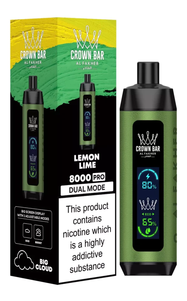 Al Fakher Crown Bar Big Cloud 8000 Pro Двухрежимный полноэкранный перезаряжаемый одноразовый вейп-ручка с низким содержанием никотина Массовая покупка оптом - Европейский склад - BackVape - 7