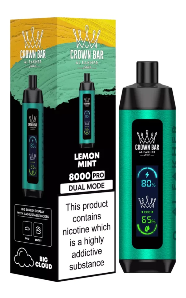 Al Fakher Crown Bar Big Cloud 8000 Pro Двухрежимный полноэкранный перезаряжаемый одноразовый вейп-ручка с низким содержанием никотина Массовая покупка оптом - Европейский склад - BackVape - 6