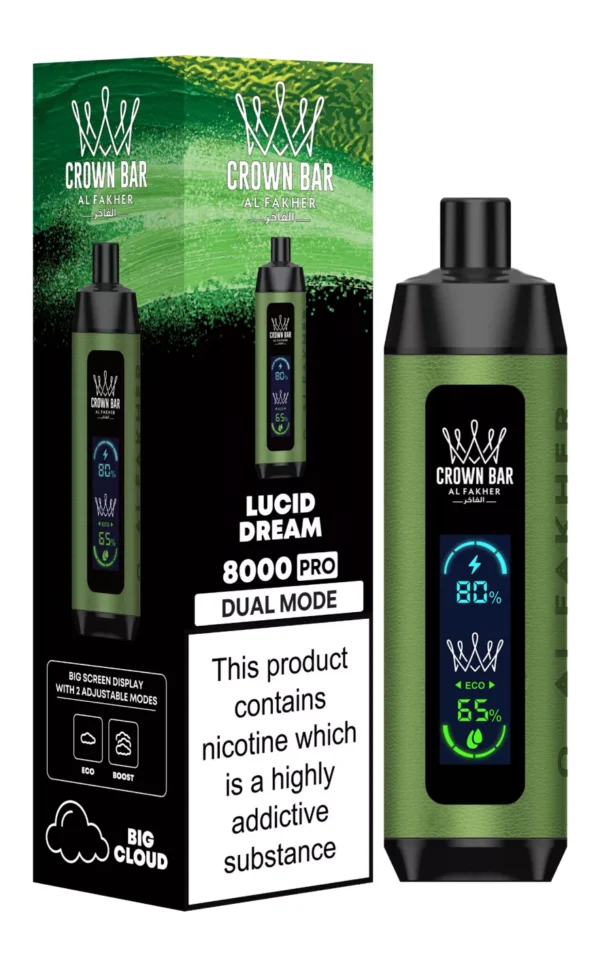 Al Fakher Crown Bar Big Cloud 8000 Pro Двойной режим Полноэкранный перезаряжаемый одноразовый вейп-ручка с низким содержанием никотина Массовая покупка оптом - Европейский склад - BackVape - 5
