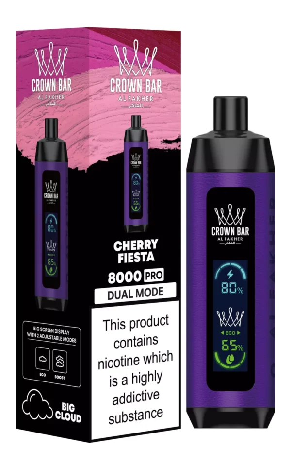 Al Fakher Crown Bar Big Cloud 8000 Pro Двойной режим Полноэкранный перезаряжаемый одноразовый вейп-ручка с низким содержанием никотина Массовая покупка оптом - Европейский склад - BackVape - 19