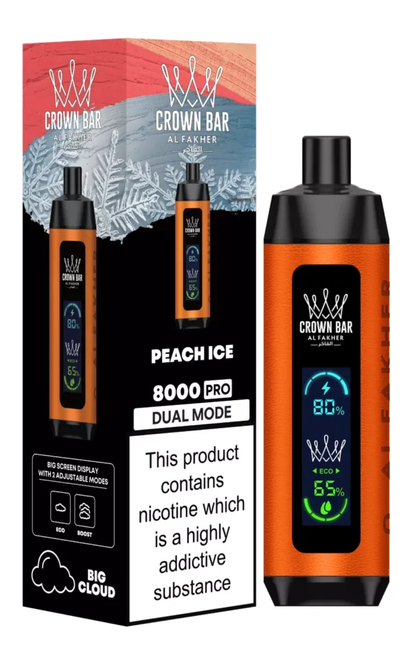 Al Fakher Crown Bar Big Cloud 8000 Pro Двухрежимный полноэкранный перезаряжаемый одноразовый вейп-ручка с низким содержанием никотина Массовая покупка оптом - Европейский склад - BackVape - 18