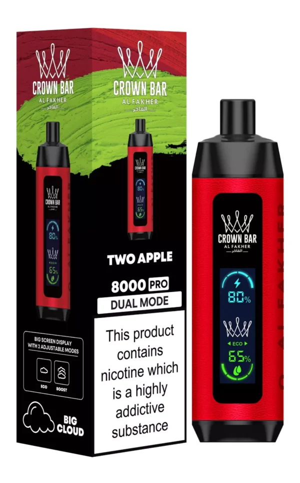 Al Fakher Crown Bar Big Cloud 8000 Pro Двухрежимный полноэкранный перезаряжаемый одноразовый вейп-ручка с низким содержанием никотина Массовая покупка оптом - Европейский склад - BackVape - 16