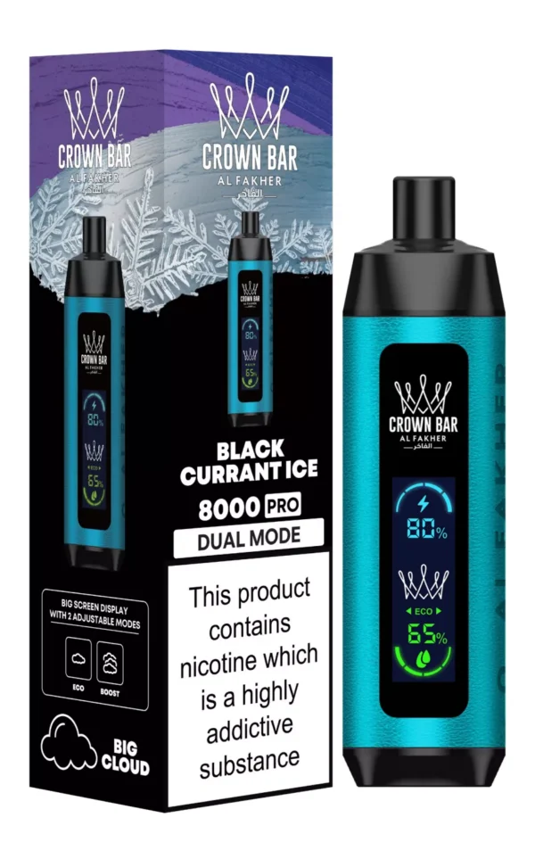 Al Fakher Crown Bar Big Cloud 8000 Pro Двухрежимный полноэкранный перезаряжаемый одноразовый вейп-ручка с низким содержанием никотина Массовая покупка оптом - Европейский склад - BackVape - 14
