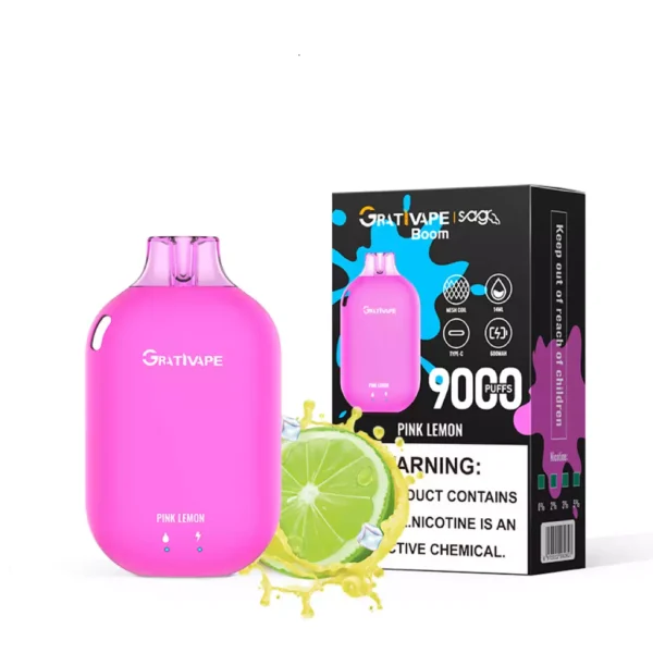 Grativape Boom 9000 Puffs 0% 2% 3% 5% Genopladelige engangsvapespen med lav nikotinindhold Bulk Køb Engros - BackVape - 12