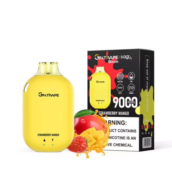 Grativape Boom 9000 Puffs 0% 2% 3% 5% Genopladelige engangsvapes med lav nikotinindhold Pen Bulk Køb Engros - BackVape - 11