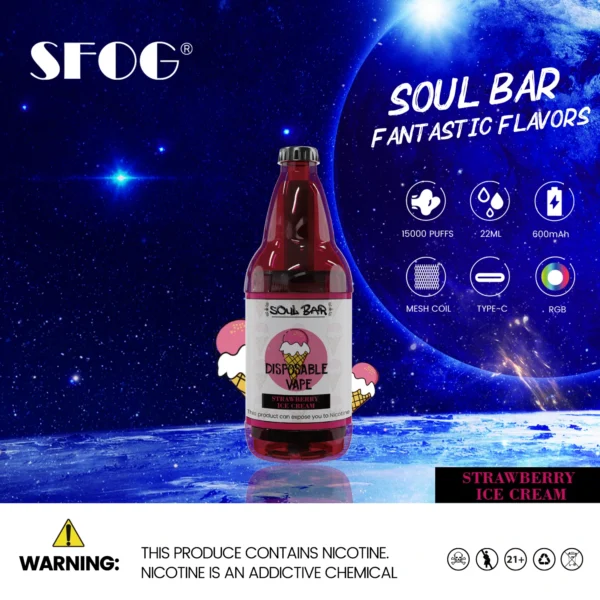 SFOG SOUL BAR 15000 Puffs RGB 5% Låg Nikotin Uppladdningsbara Disponibla Vapes Penna Bulk Köp Partihandel - BackVape - 2