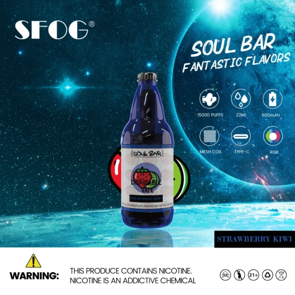 SFOG SOUL BAR 15000 Puffs RGB 5% Låg Nikotin Uppladdningsbara Disponibla Vapes Penna Bulk Köp Partihandel - BackVape - 3