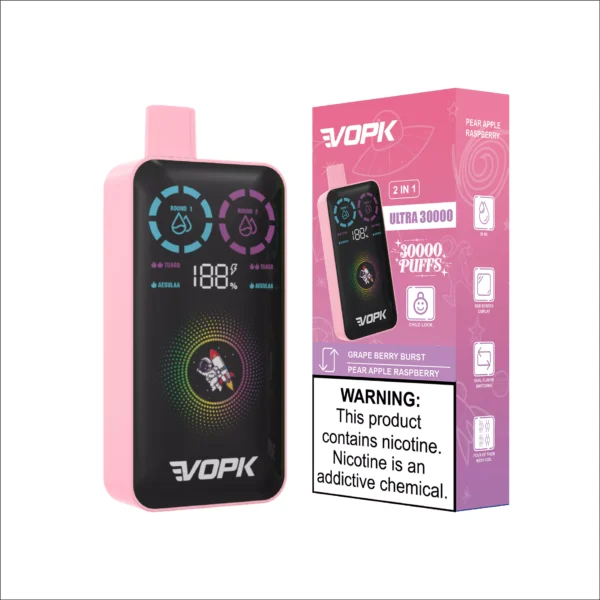 VOPK ULTRA 30000 Puffs Double Flavor Dual Mesh Digital Screen 2% Low Nikotine Ladattava Kertakäyttöinen Vapes Pen Bulk Tukkumyynti - BackVape - 2