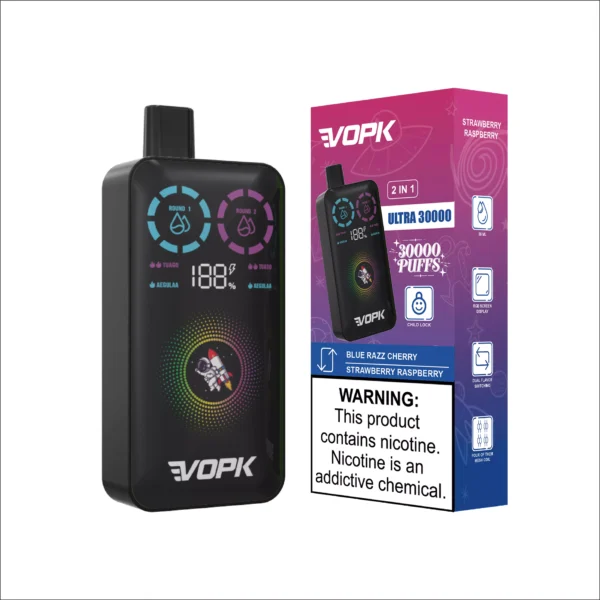 VOPK ULTRA 30000 Puffs Double Flavor Dual Mesh Digital Screen 2% Low Nikotine Ladattava kertakäyttöinen Vapes Pen Bulk Tukkumyynti - BackVape - 3
