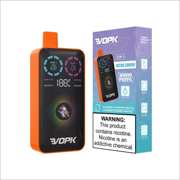 VOPK ULTRA 30000 Puffs Double Flavor Dual Mesh Digital Screen 2% Low Nikotine Ladattava Kertakäyttöinen Vapes Pen Bulk Tukkumyynti - BackVape - 4