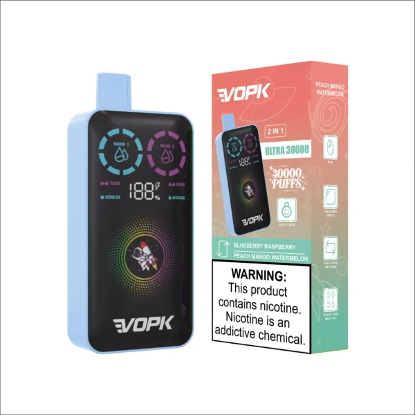 VOPK ULTRA 30000 Puffs Double Flavor Dual Mesh Digital Screen 2% Low Nikotine Ladattava Kertakäyttöinen Vapes Pen Bulk Tukkumyynti - BackVape - 6