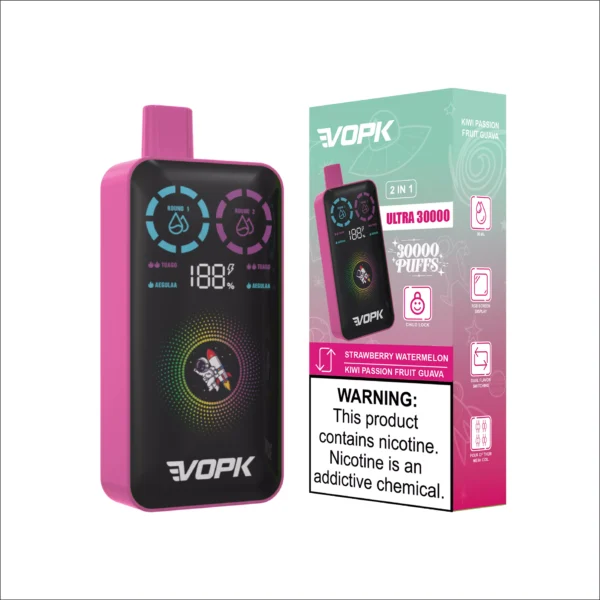 VOPK ULTRA 30000 Puffs Double Flavor Dual Mesh Digital Screen 2% Low Nikotine Ladattava Kertakäyttöinen Vapes Pen Bulk Tukkumyynti - BackVape - 9